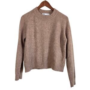 Alpaca Wool Blend Taupe Minimalist Sweater Quiet Luxury Old Money Essential M